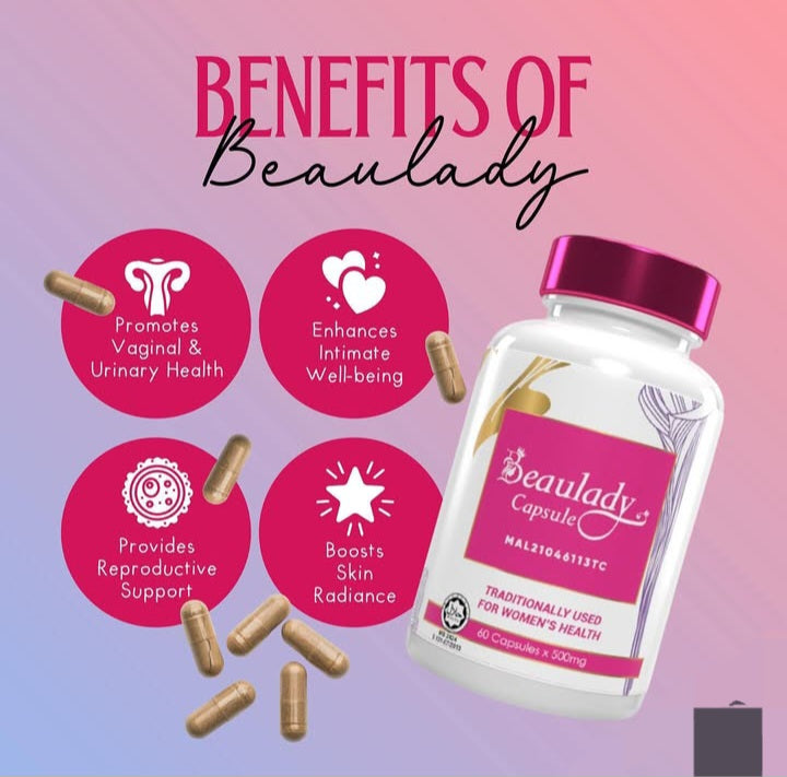 Beau Lady supplement bottle for women’s health and menopause support