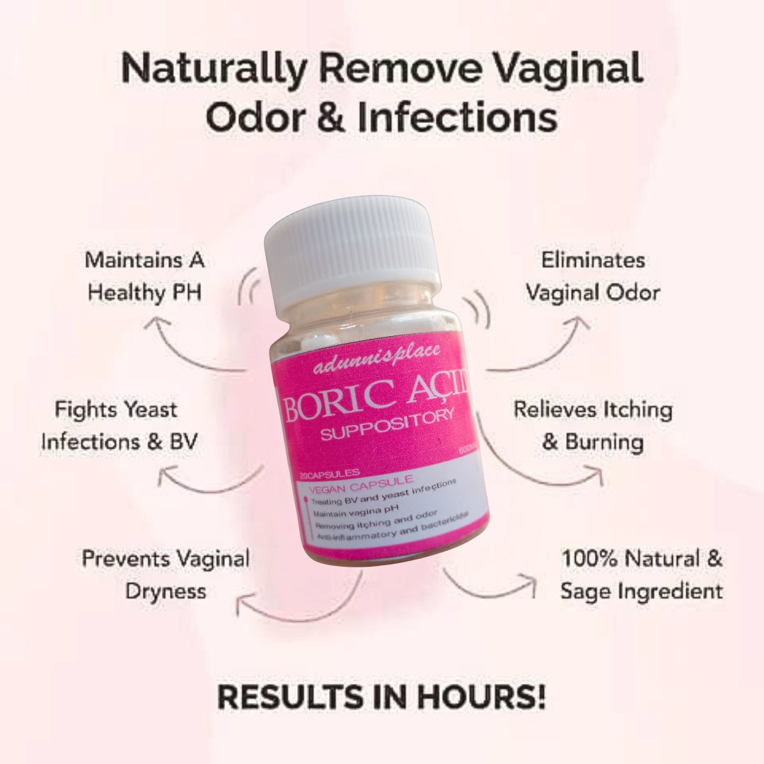 Boric acid suppositories for vaginal pH and yeast infection control